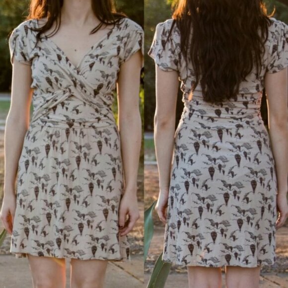 Anthropologie Leifnotes Up and Away Hot Air Balloon Ruched Dress Boho Size Xs - Picture 1 of 11